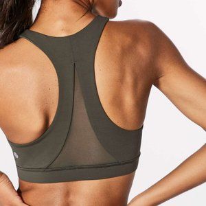 lululemon invigorate bra medium support B/C cup dark olive